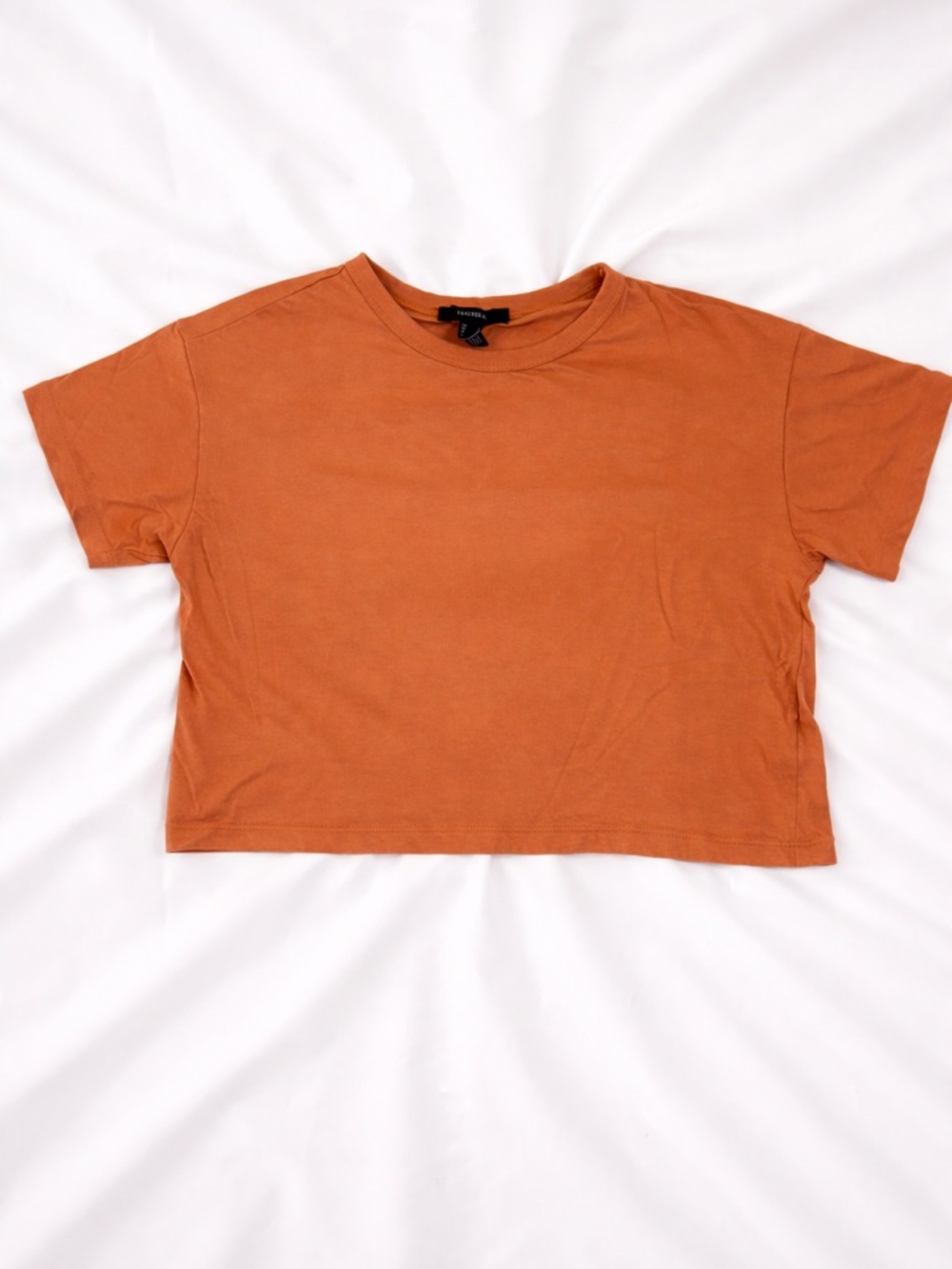 Forever 21 Cropped Tee in Rust Orange